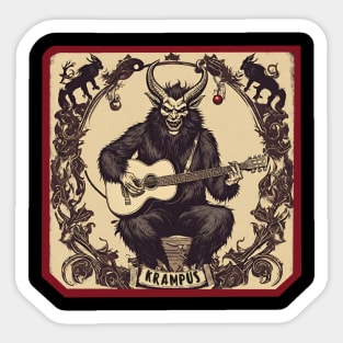 Krampus play guitar Sticker